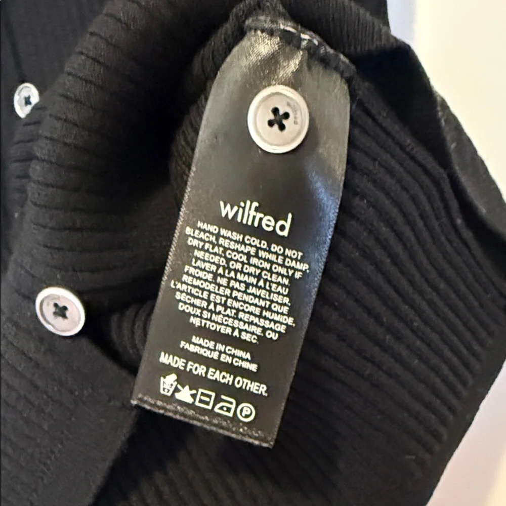 Wilfred Black Ribbed Button-Front Tank Top - Picture 3 of 5